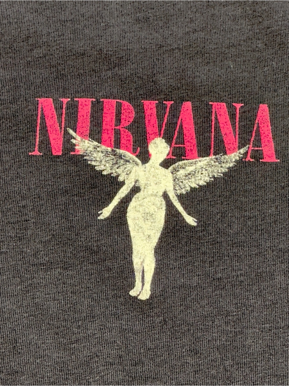 H&M Gray Nirvana Graphic Short Sleeve Tee with Pink Logo